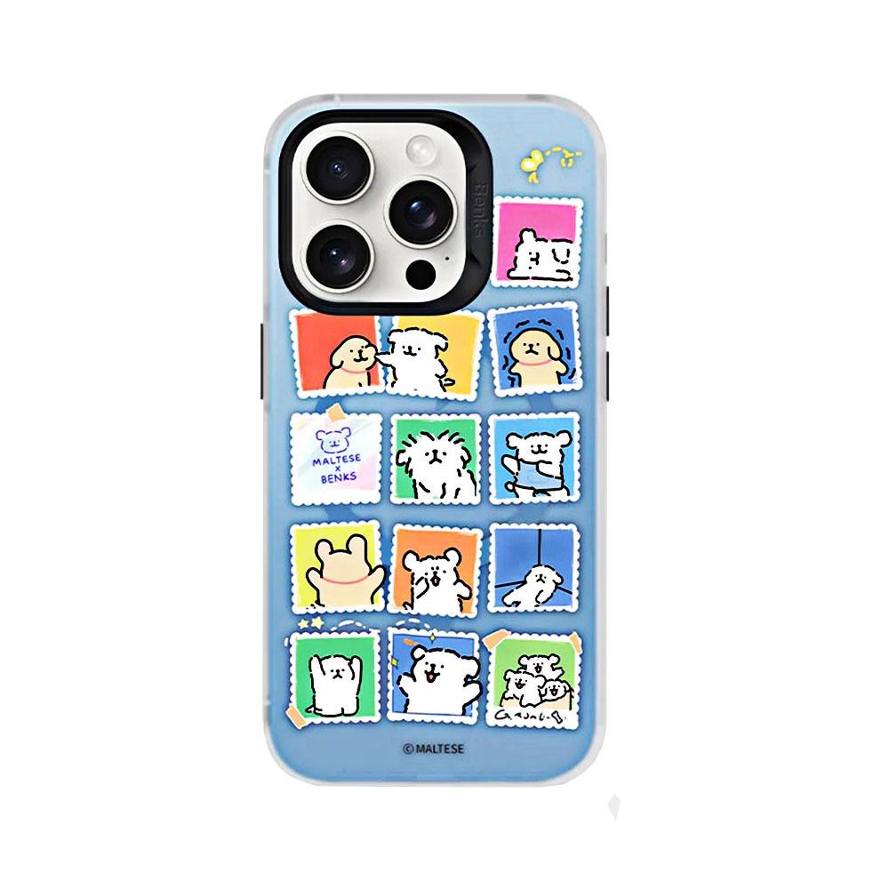 Калъф тип гръб за iPhone 15 Pro MAGSAFE Puppies светло син