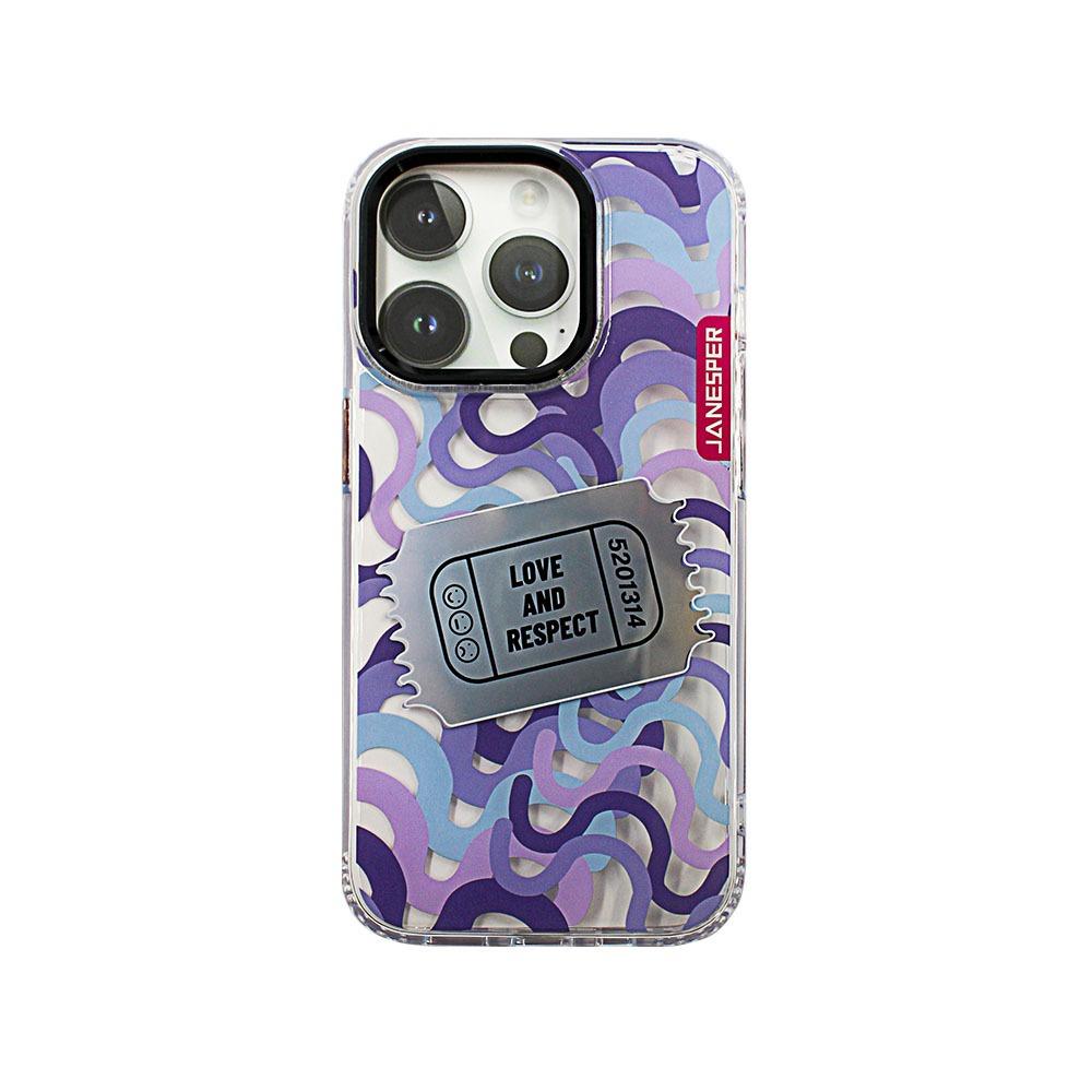 Калъф тип гръб за iPhone 15 Pro Janesper лилав