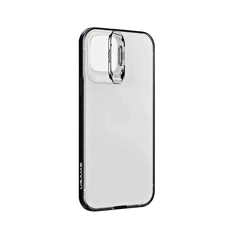 Калъф гръб за iPhone 13 mini 5.4 Usams PC със скрит държач  черен