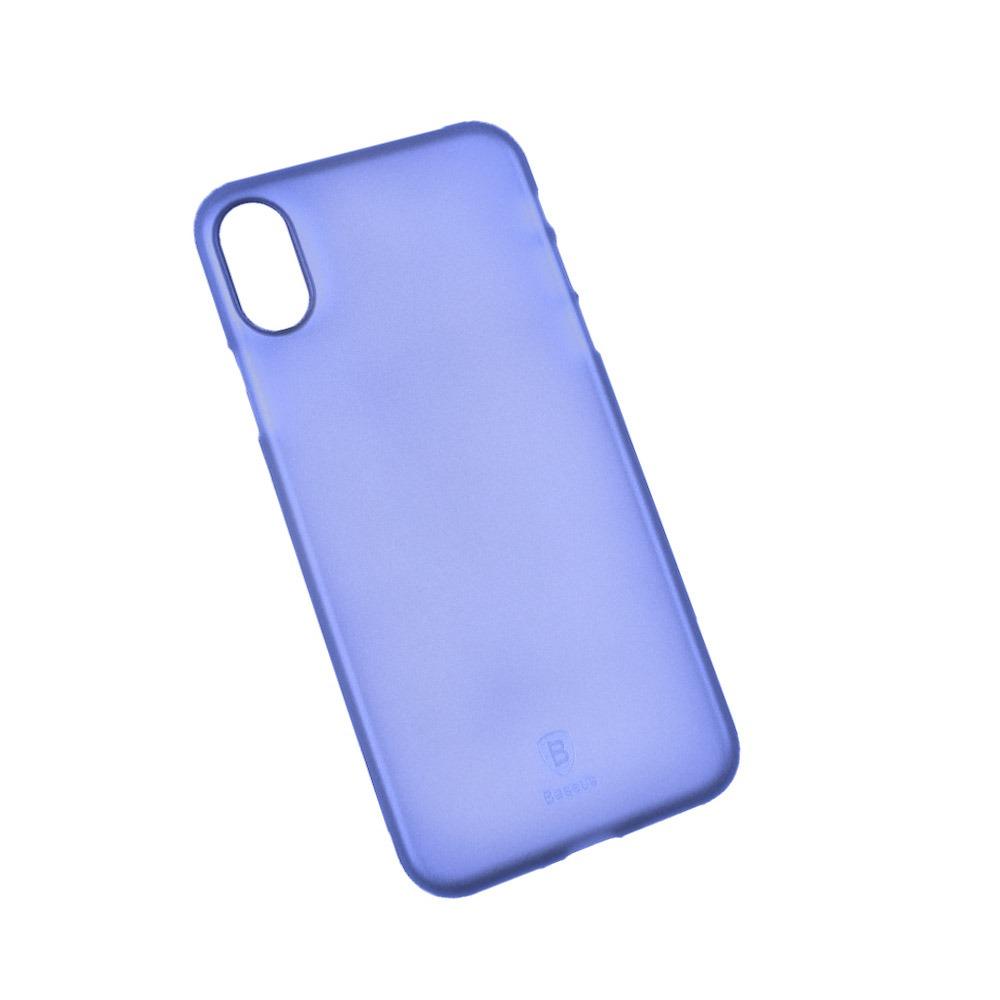 Калъф гръб Baseus Simple Clear за iPhone X, син