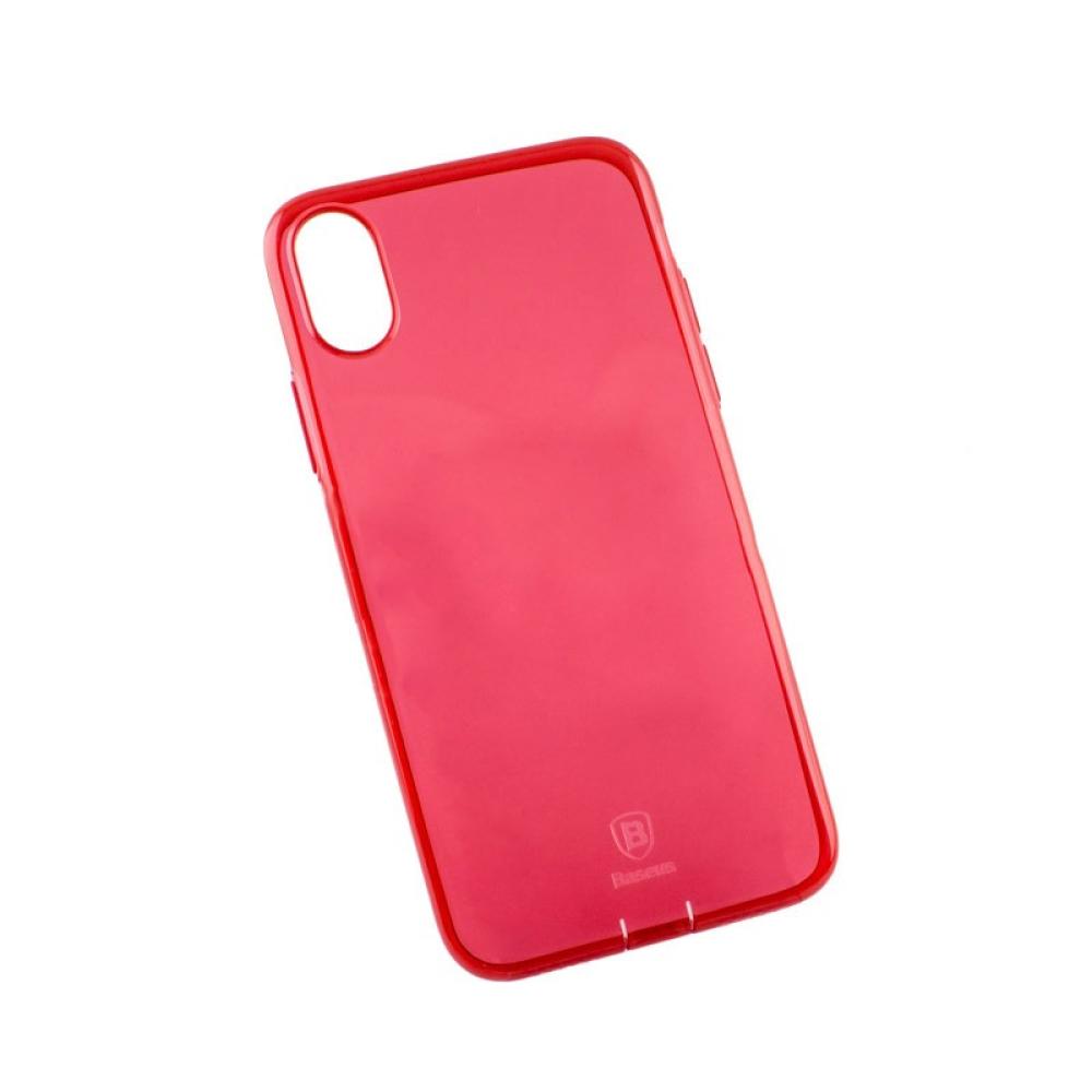 Калъф гръб Baseus Simple Pluggy за iPhone X, червен