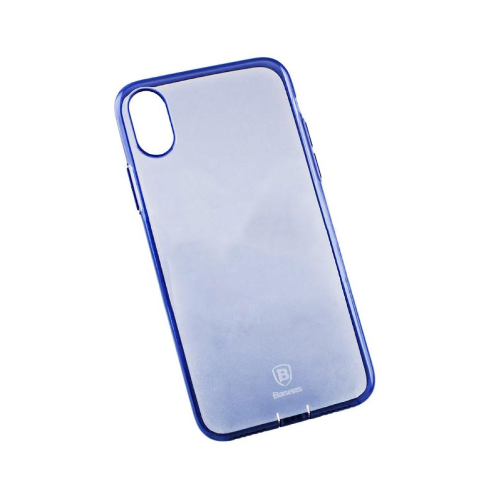 Калъф гръб Baseus Simple Pluggy за iPhone X, син