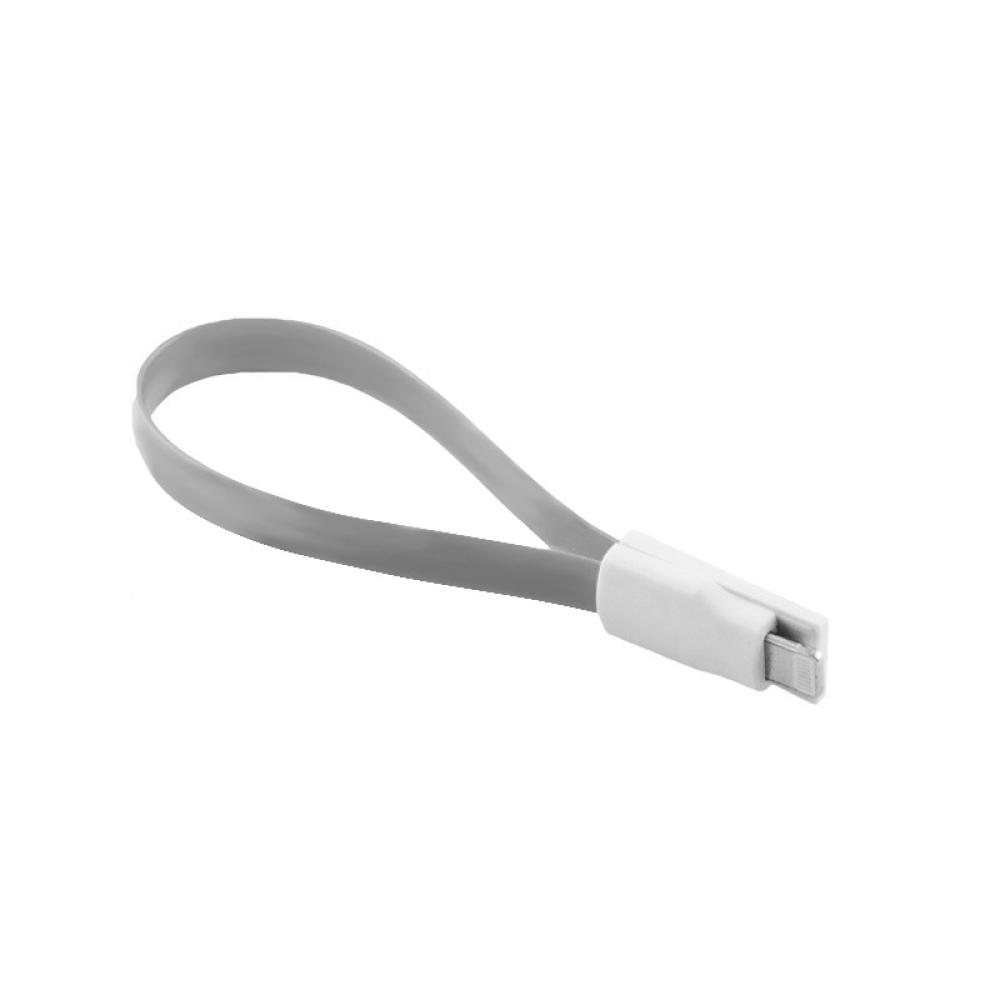 Lightning USB кабел къс сив