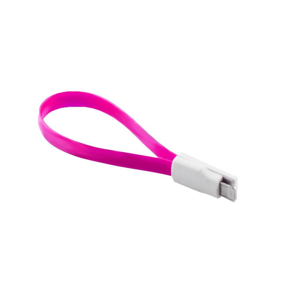 Lightning USB кабел къс циклама