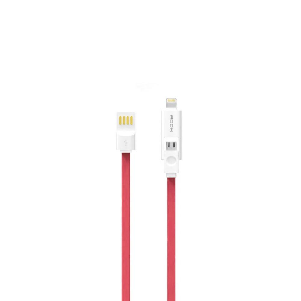 USB кабел Rock Safe Charge iPhone 5/6 червен