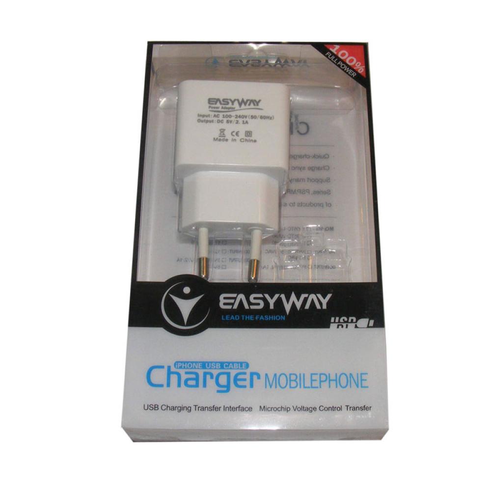 220V с изход за  2 USB кабела 2.1A Easyway