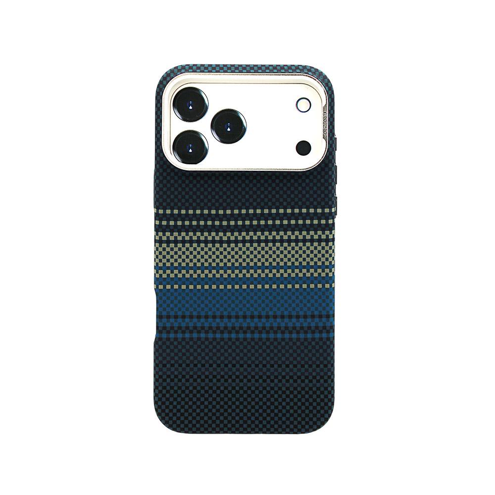 Калъф тип гръб KVZV  Woven Color Pattern Series за iPhone  17 Pro син