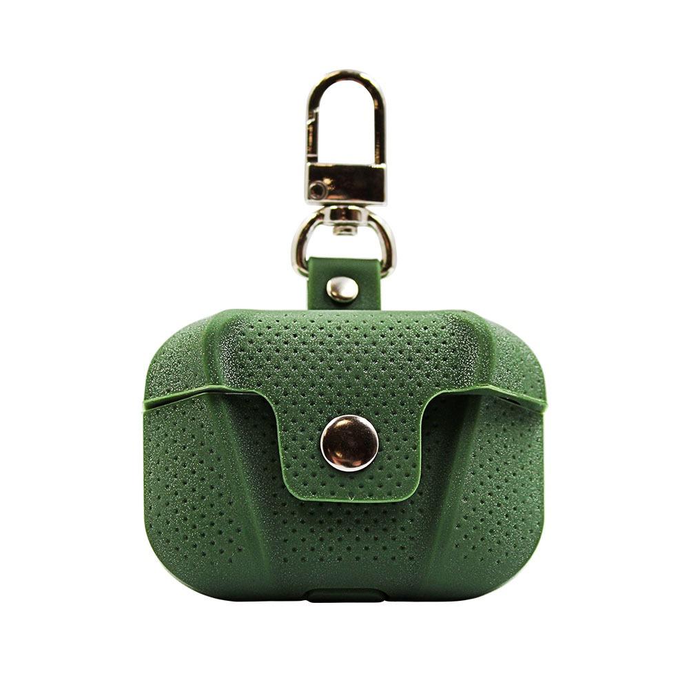 Калъф за Airpods 3 крикет с карабина тъмно зелено