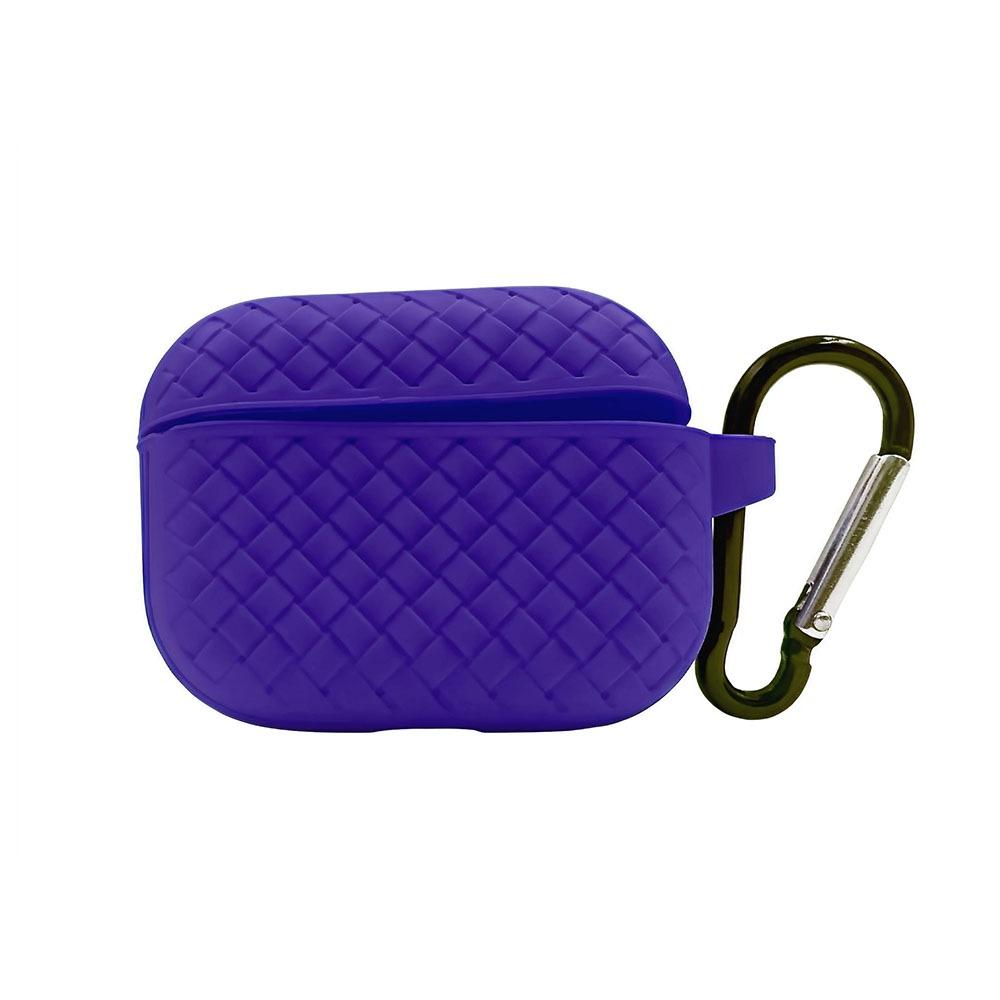 Калъф за Airpods 3 мрежа с карабина лилав